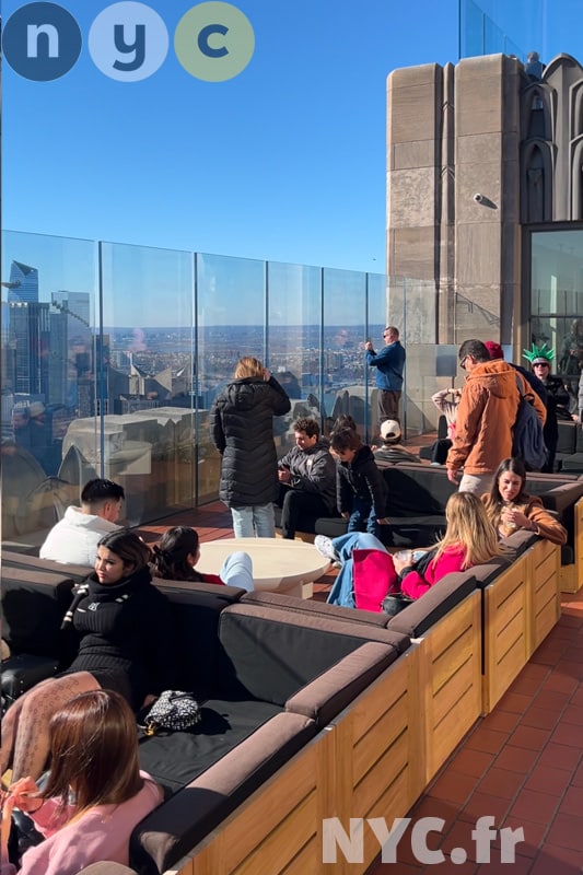 Terrasse de The Weather Room, le café du 67ème étage au Top of the Rock