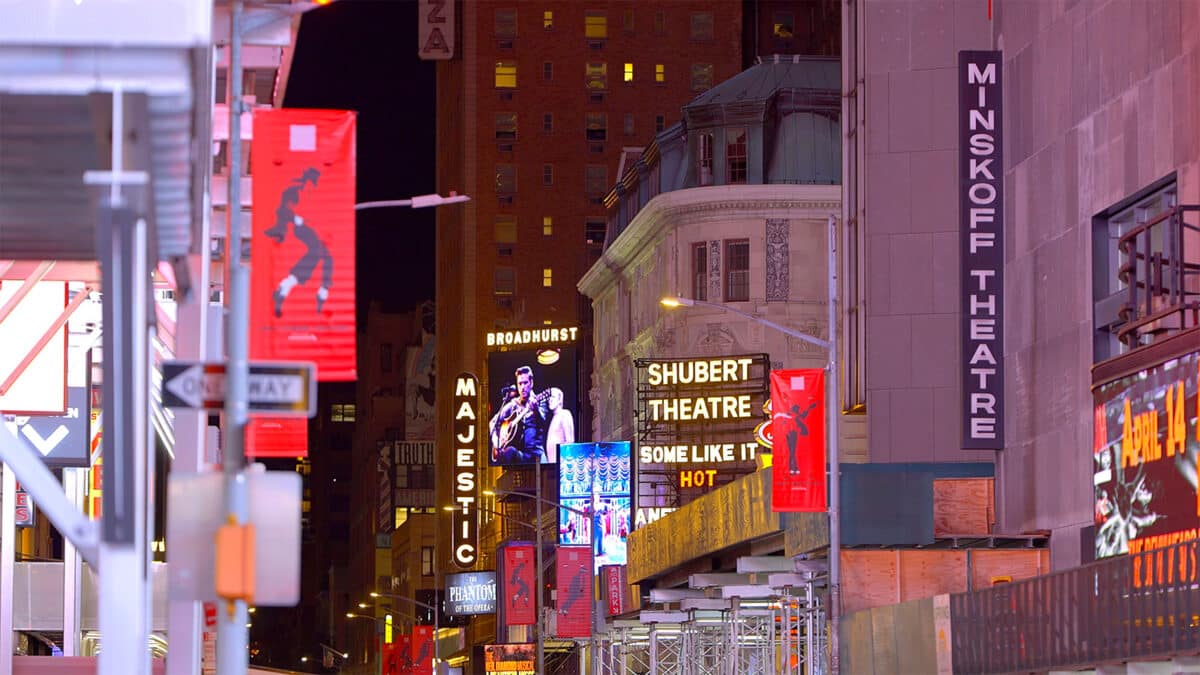 Theatres de Broadway, Manhattan, New York City, USA - le 14 février 2023