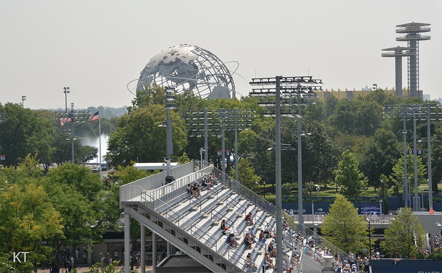 Flushing Meadows avec l'Unisphère en arrière plan