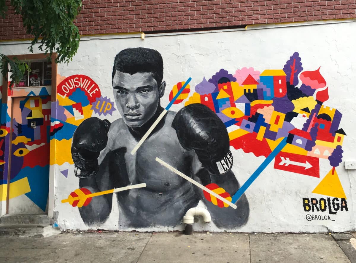 Fresque mural de Muhammad Ali par Brolga
