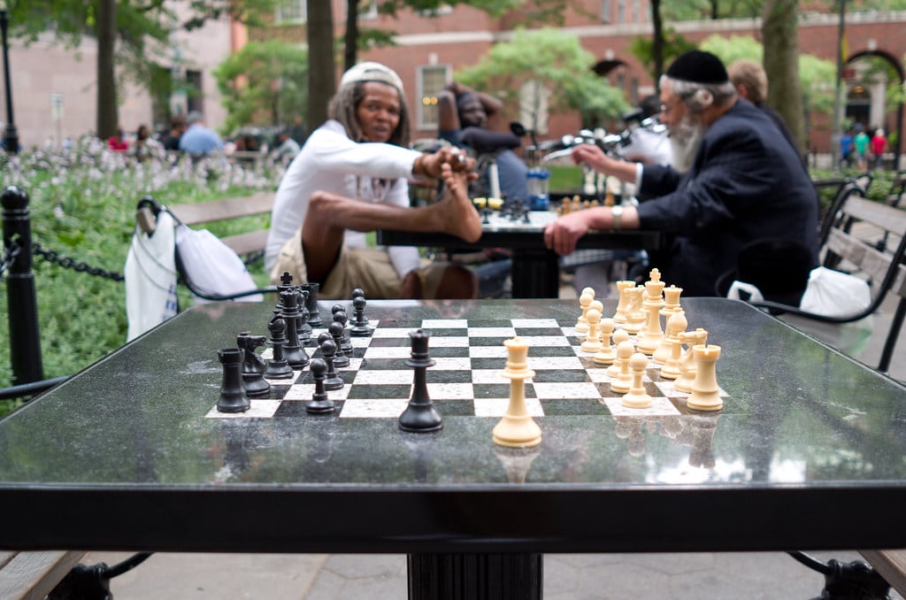 les tables d'échecs de Washington Square Park