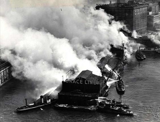 L'incendie qui a détruit le pier 57 en 1947