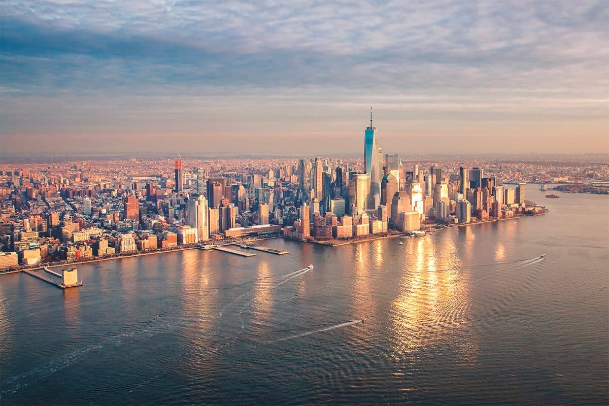 Reflets de la lumière sur l'Hudson River