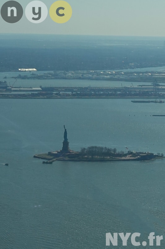 Vue sur la Statue de la Liberté depuis le One World Observatory