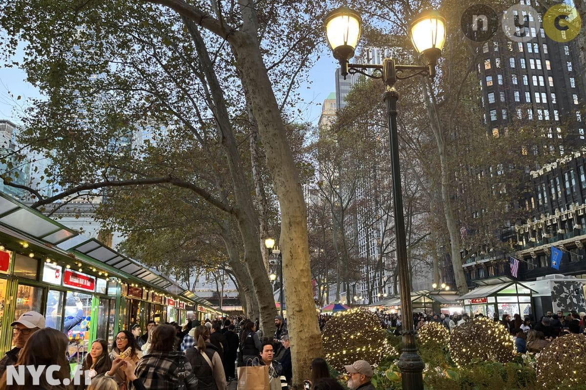 Allée du marché de Noël de Bryant Park