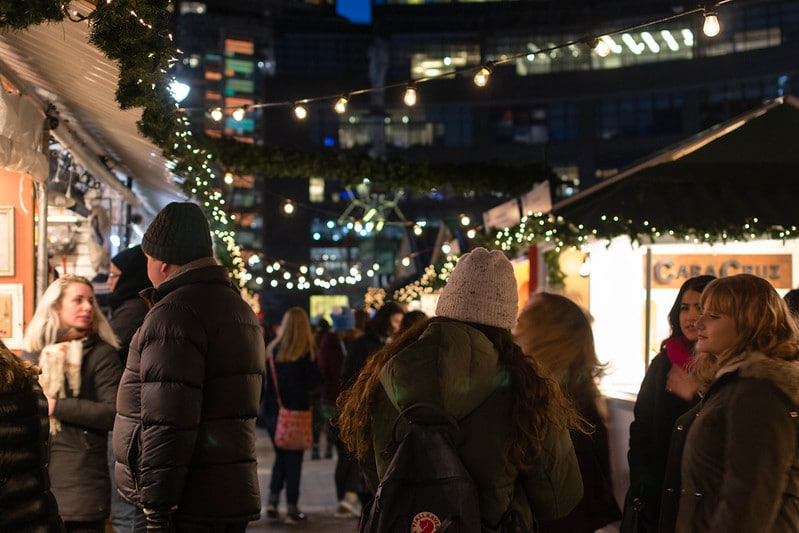 Allée du marché de Noël de Columbus Circle