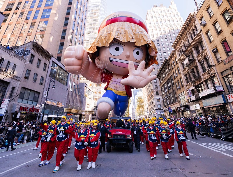 Ballon de Luffy à la parade de Thanksgiving
