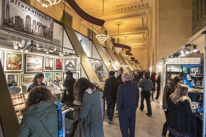 Stands du marché de Noël de Grand Central Terminal