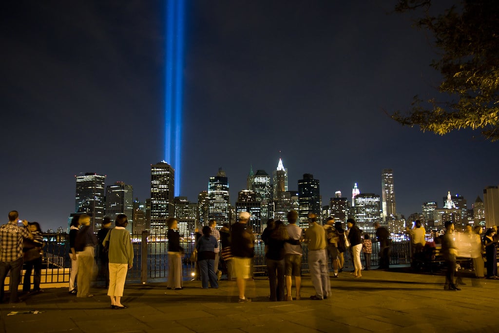 Tribute in Light depuis Brooklyn Heights